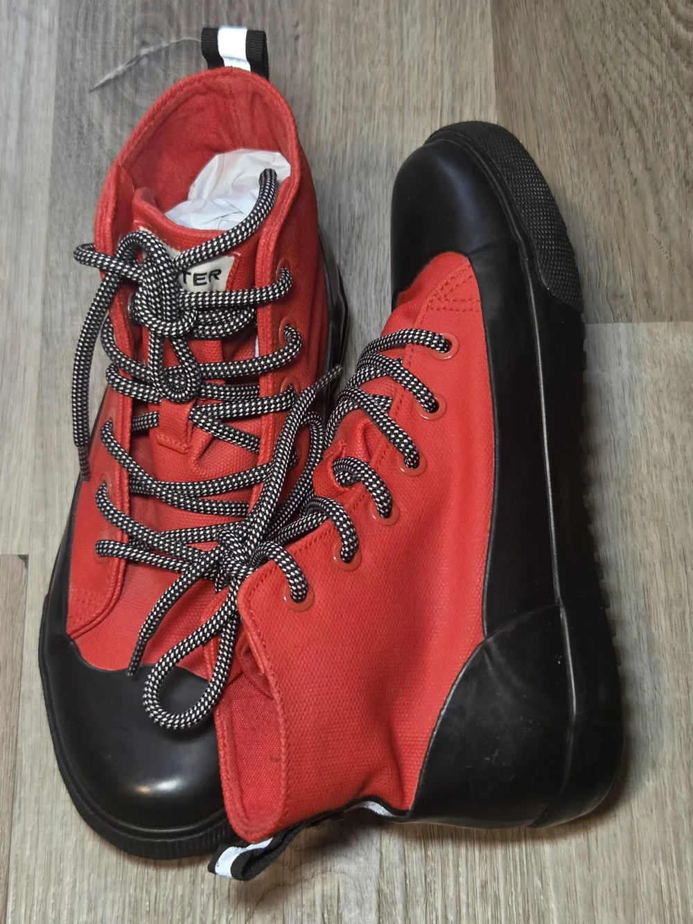Hunter for Target Kids Red and Black Lace-Up Rain Boots
